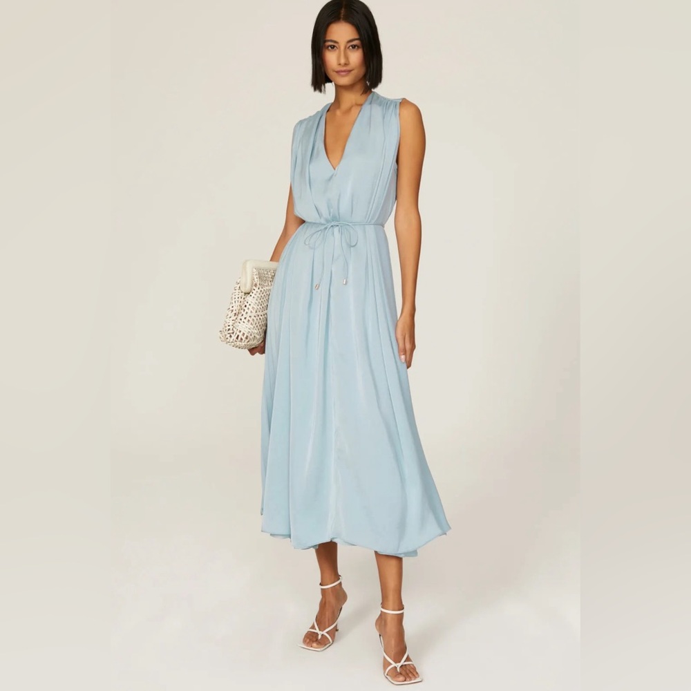 TOME Collective Blue Pleated Midi Dress Size 4 US $250